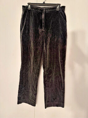 Lauren Ralph Lauren grey velvet straight-leg trousers 12P